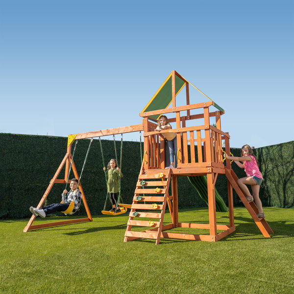 Sportspower Pine Hill Wooden Swing Set & Reviews Wayfair